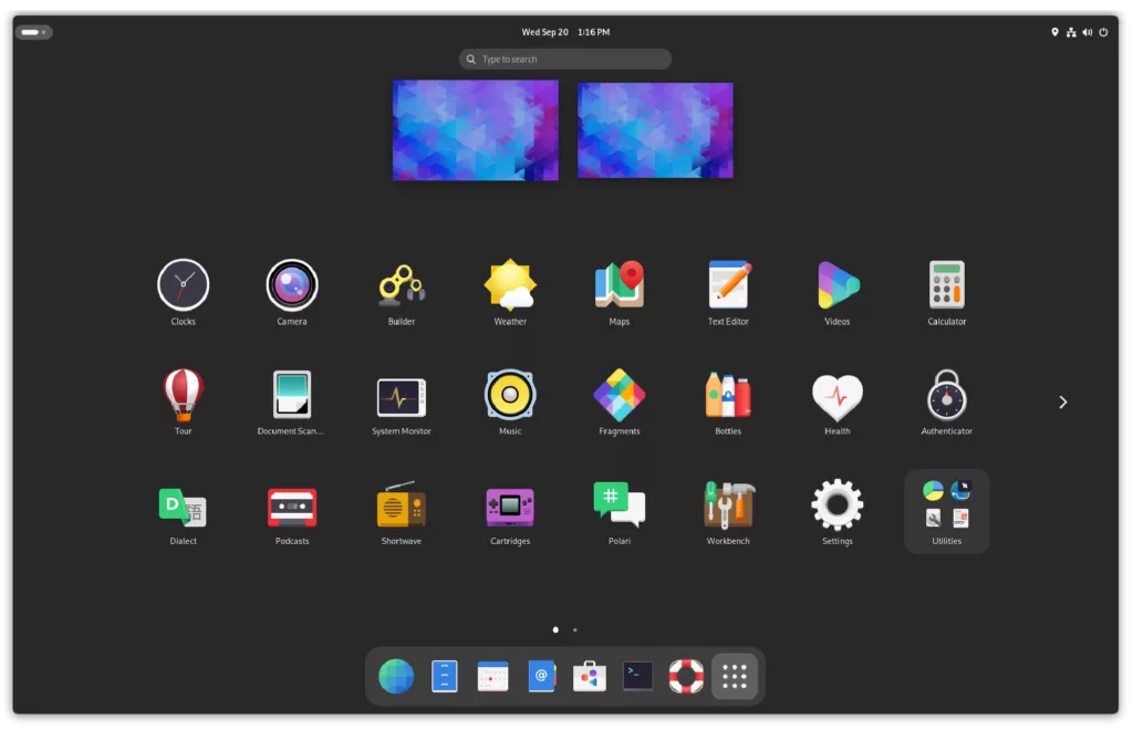 DE e WM - Screenshot di Gnome