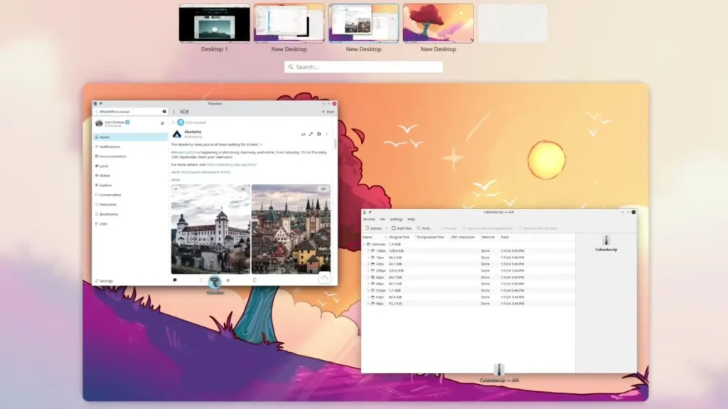 DE e WM - Screenshot di KDE